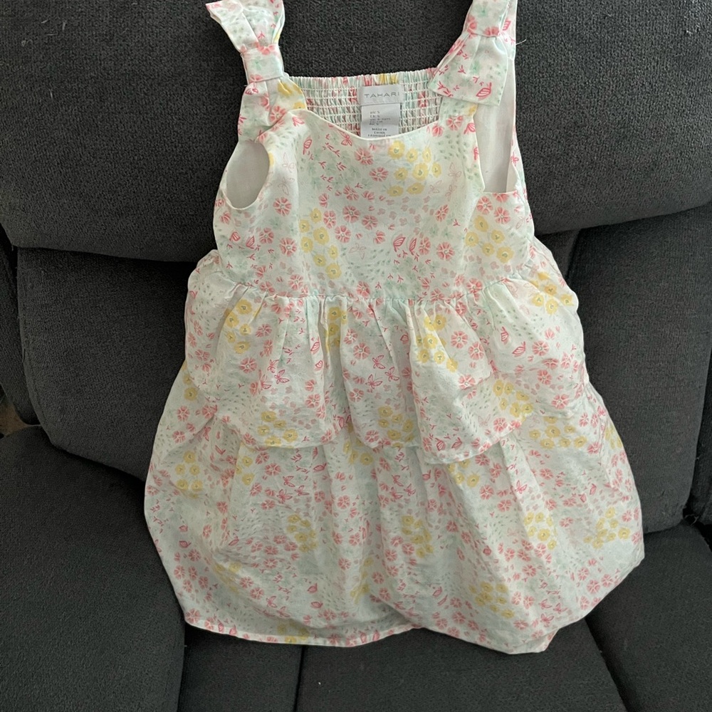 Tahari Floral Kids Dress - Pink, Yellow, White